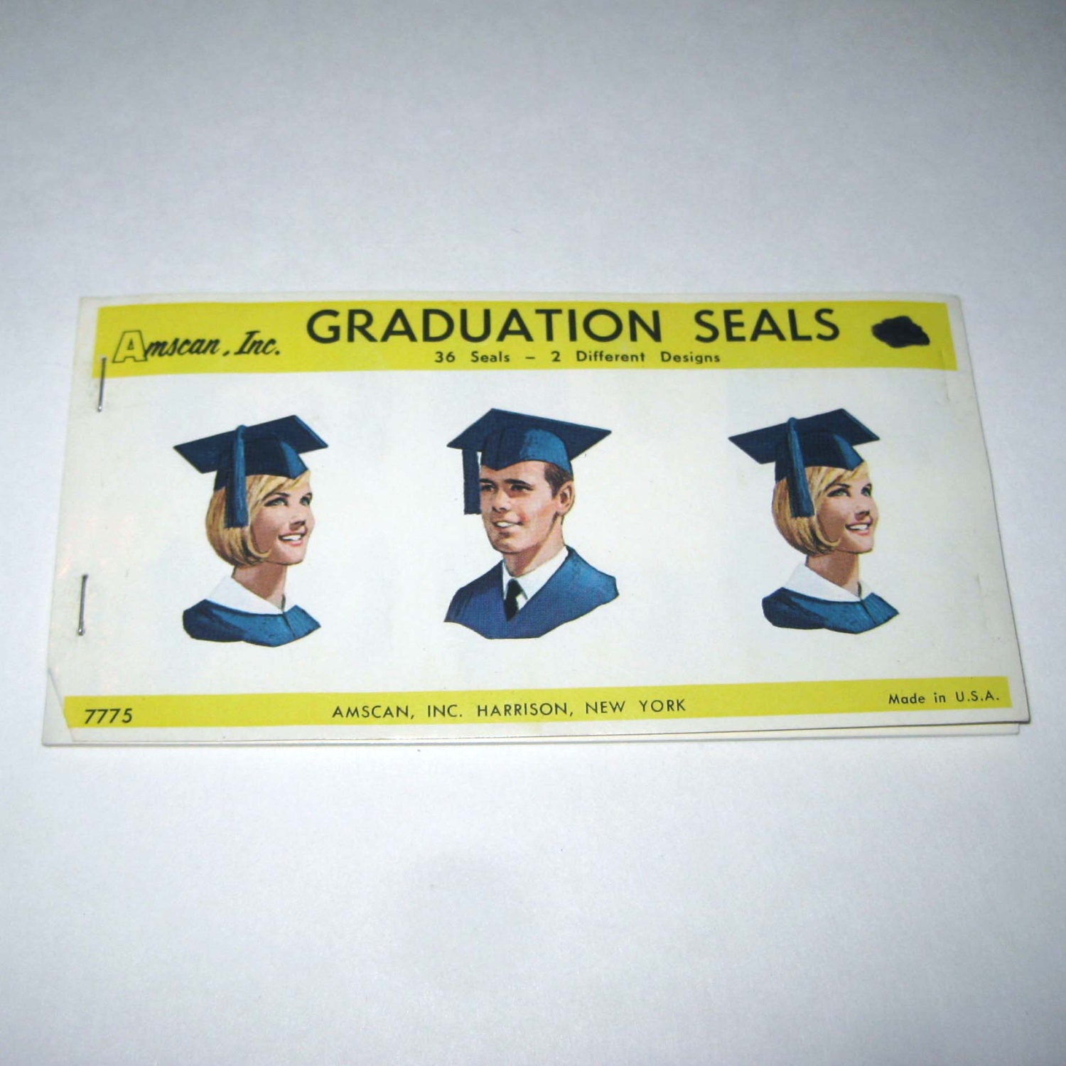 Vintage 1960s Unused Book of Graduates or Graduation Self Stick Seals by Amscan