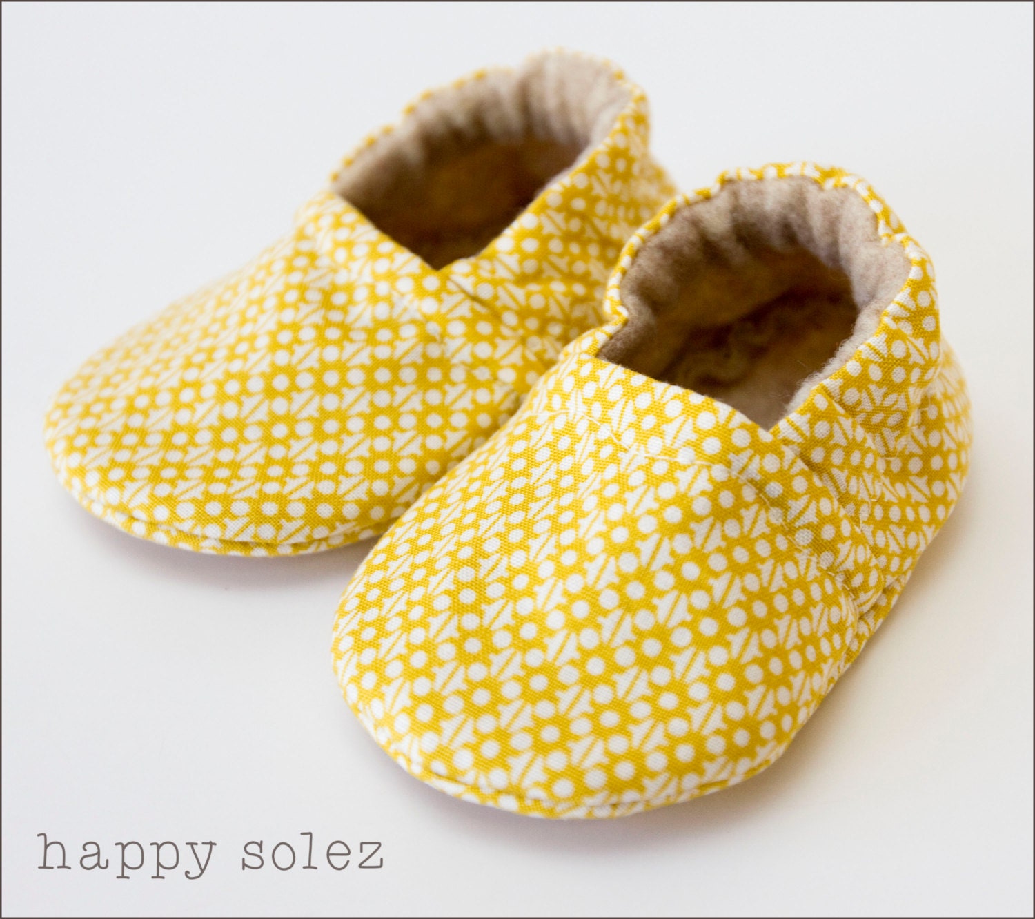 Light Yellow Pattern - Eco Friendly Baby Booties