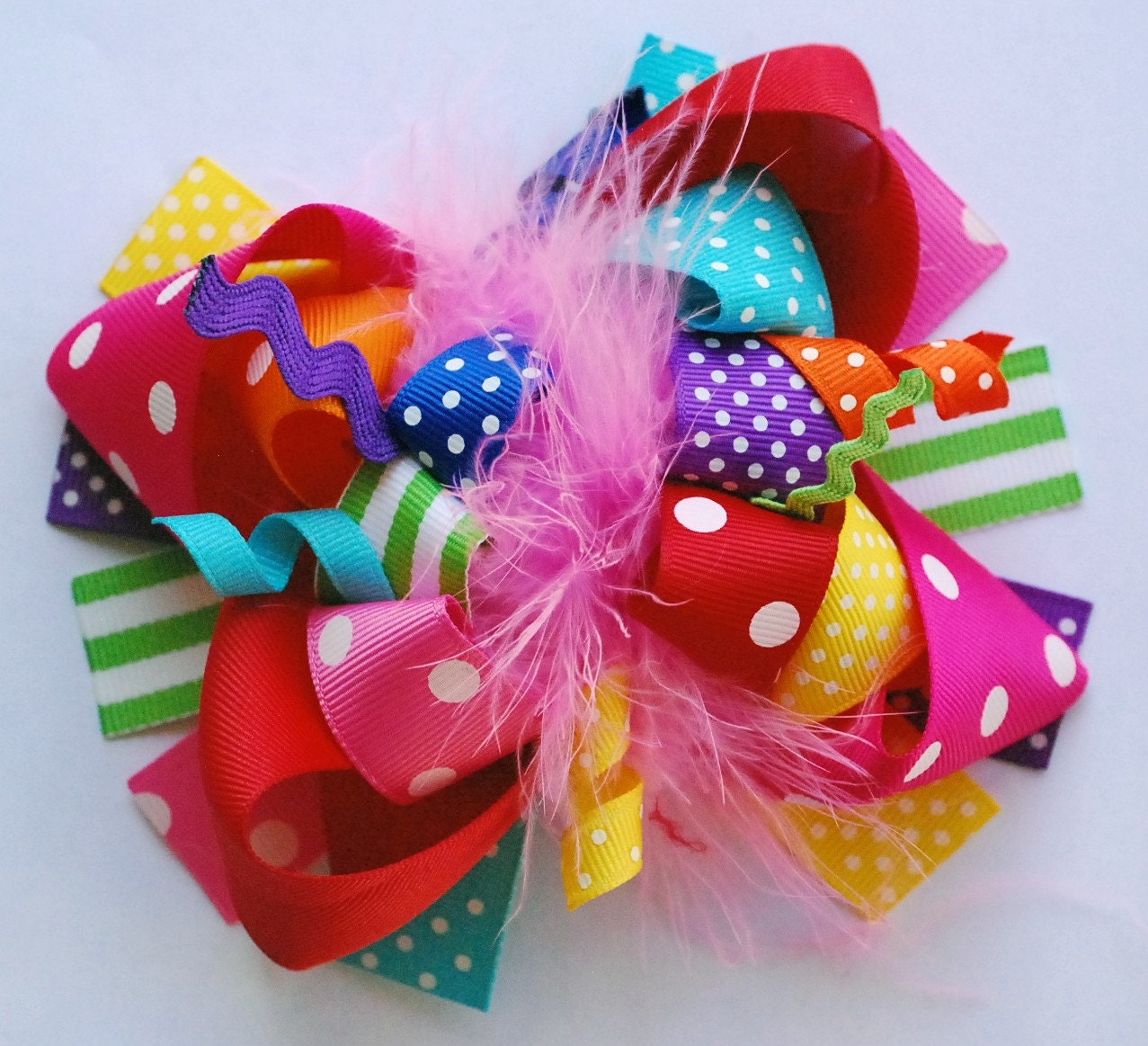 boutique FUNKY FUN RAINBOW plus hair bow clip