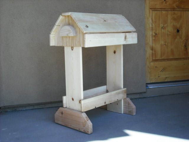Rustic Pine Saddle Stand with Bridle Rack and Tack Tray - Unfinished and Stainable Wood