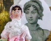 Jane Austen Doll Miniature Author of Pride and Prejudice Art Collectible