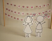 Valentines - I love you - Photo print - Paper diorama