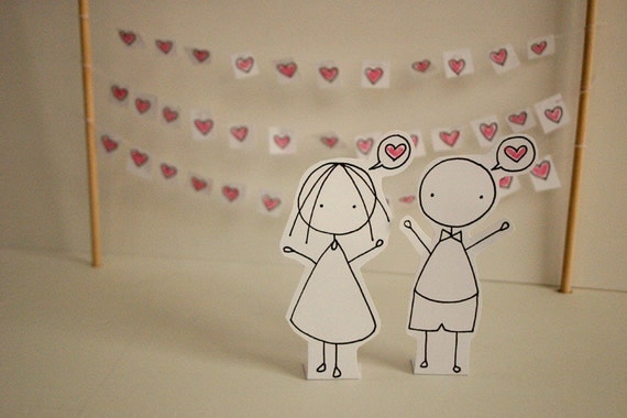 Valentines - I love you - Photo print - Paper diorama