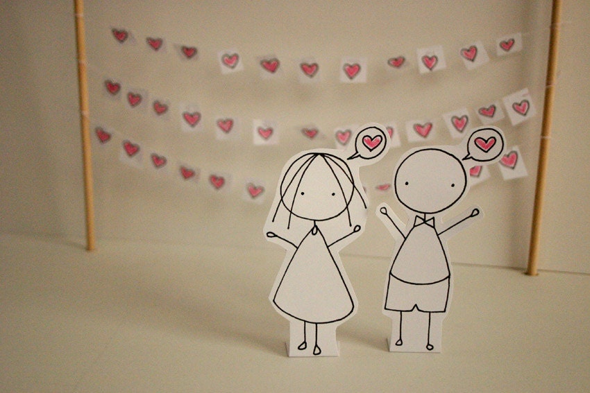 Valentines - I love you - Photo print - Paper diorama