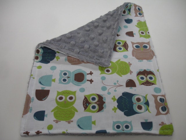 Modern Owls Baby Burp Cloth