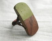 Green Wood Ring - Casual - Tribal - Boho