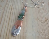 Elegant Recycled Antique Spoon Necklace: Exquisite Water Lilly