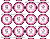 INSTANT DOWNLOAD / Pink Hello Kitty 2" printable Party Circles / Cupcake Topper / Stickers / Thank You Tag