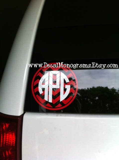 5" Chevron Monogram Vinyl Decal