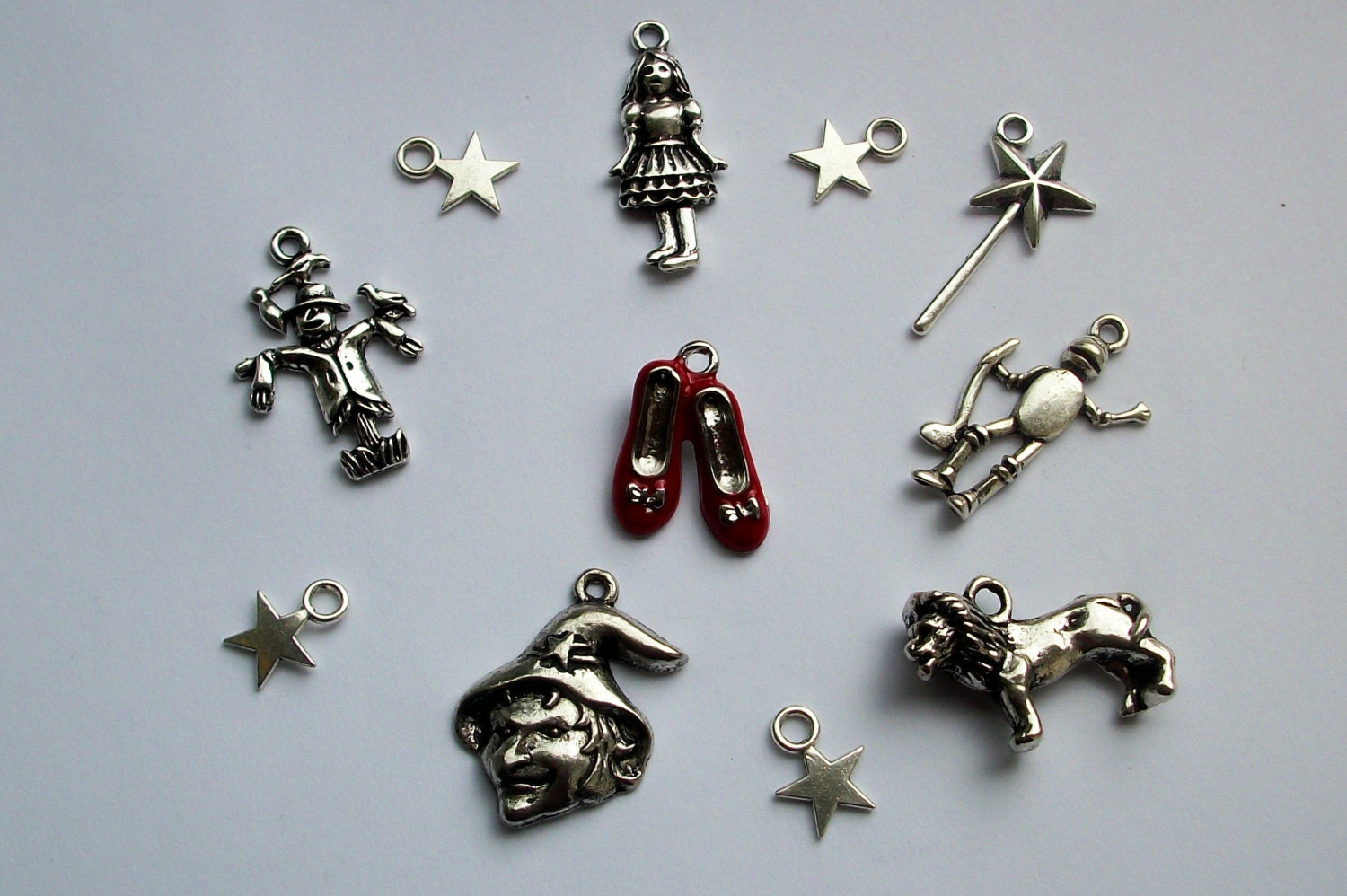 Wizard of Oz Set of 11 Mixed Silver Tone Charms
