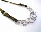 Urban Primitive Eccentric Links, Forged Sterling Links with Olive Suede
