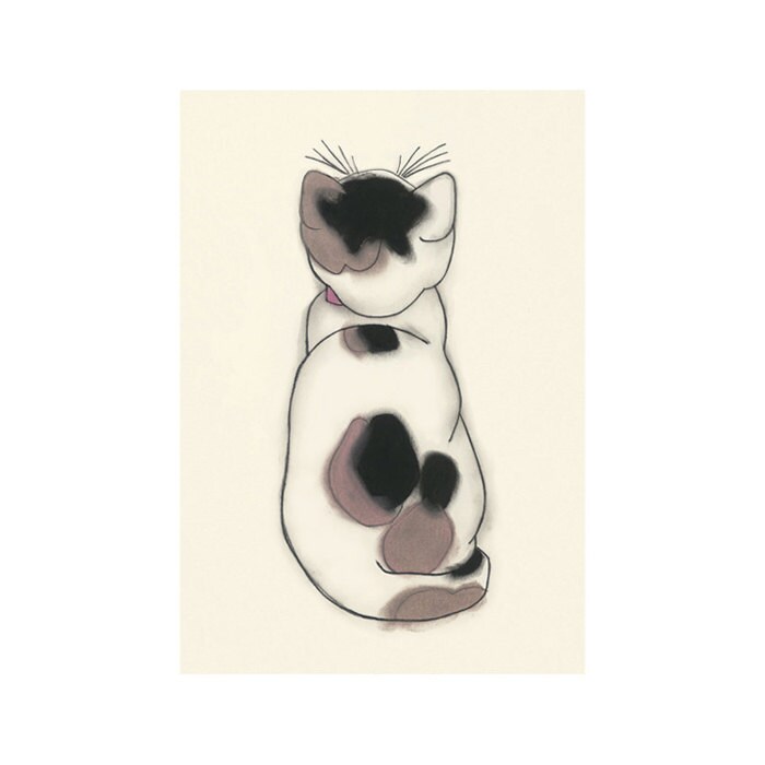 Kitten illustration tortoiseshell cat   - 4" X 6"