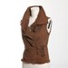 High Collar Chestnut Brown Sleeveless Jacket