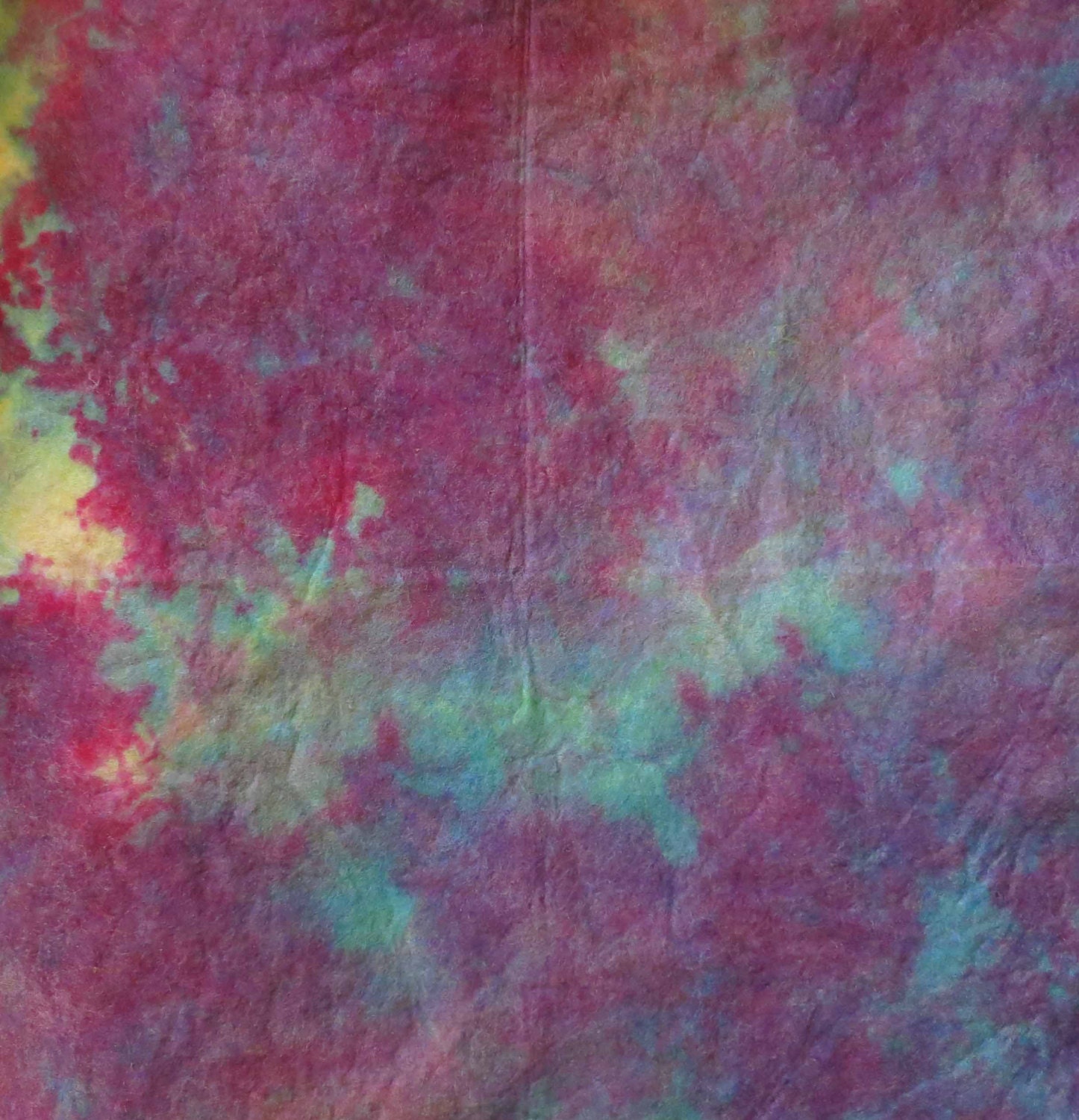 Poppy Field, Red, Green, Hand dyed Felt, Unique, Serendipity by Sassa Lynne, Mixed Media