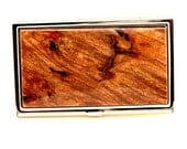 Handmade Wood Business Card Case Card Holder Big Leaf Maple Burl Wood