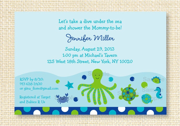 Nautical Under the Sea Printable Baby Shower Invitation Il_170x135