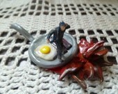 Out of the Frying Pan and into the Fire  HO Scale  Model Train Figures Perfect for Planter or Terrariums