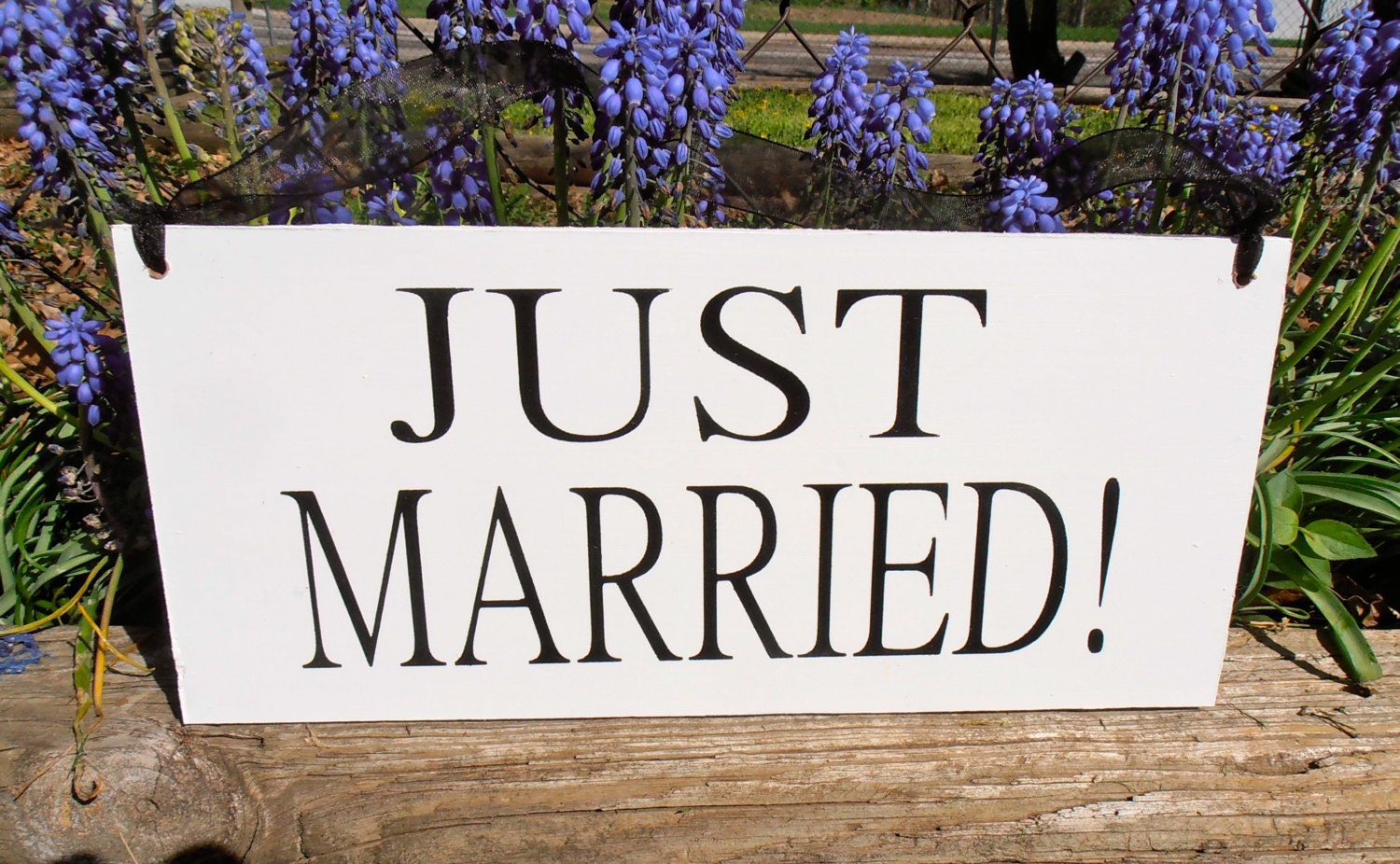 Just Married Wood Wedding Sign Decoration Rustic Chic Vintage Photo Prop Custom