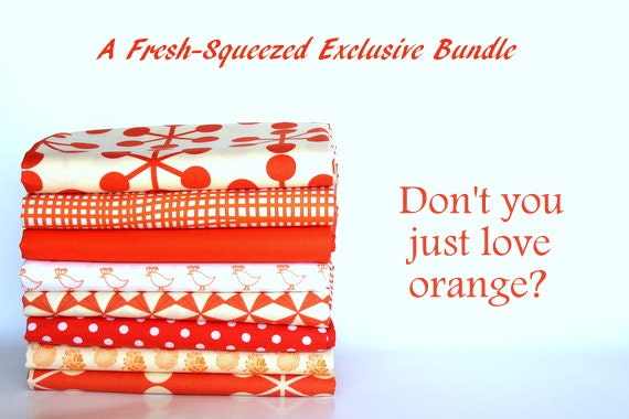 a fresh-squeezed exclusive fat quarter bundle (don't you just love orange)--misc. designers--8 pieces--2 yards total