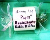Happy 1st Paper Anniversary embroidered Toilet Paper gift