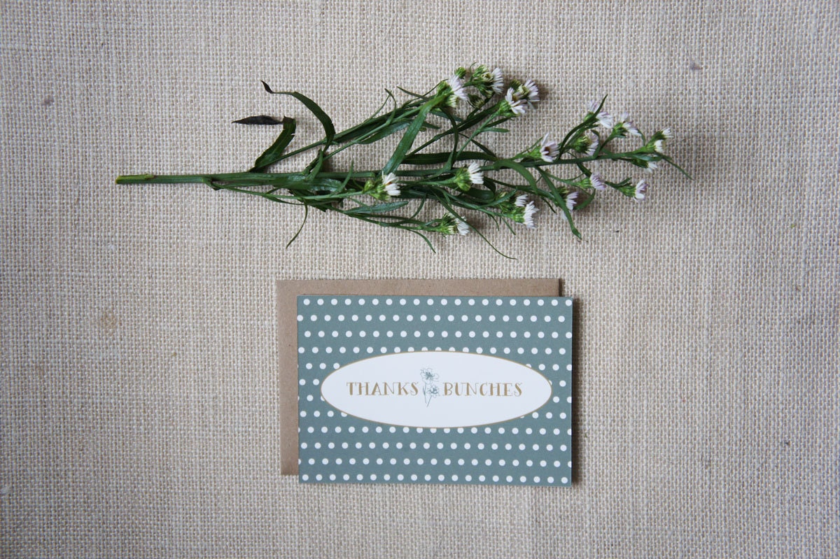 Rustic Garden Polka Dotted Thank You Cards