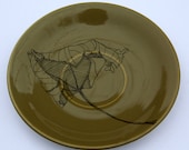 SALE Brown 'Leaf' Upcycled Plate