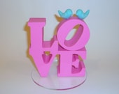 Wedding cake topper - Custom love topper with love birds