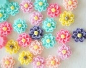 6 Pairs Flower Cabochon (12mm) FL318
