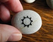 Miniature Garden Engraved Sunshine Rock, Permanent Garden Art, Fairy, Terrarium - 06