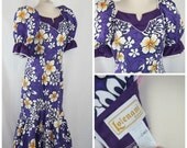 Vintage 80s Lolenani Hawaii Big Print Wiggle Dress Clothing