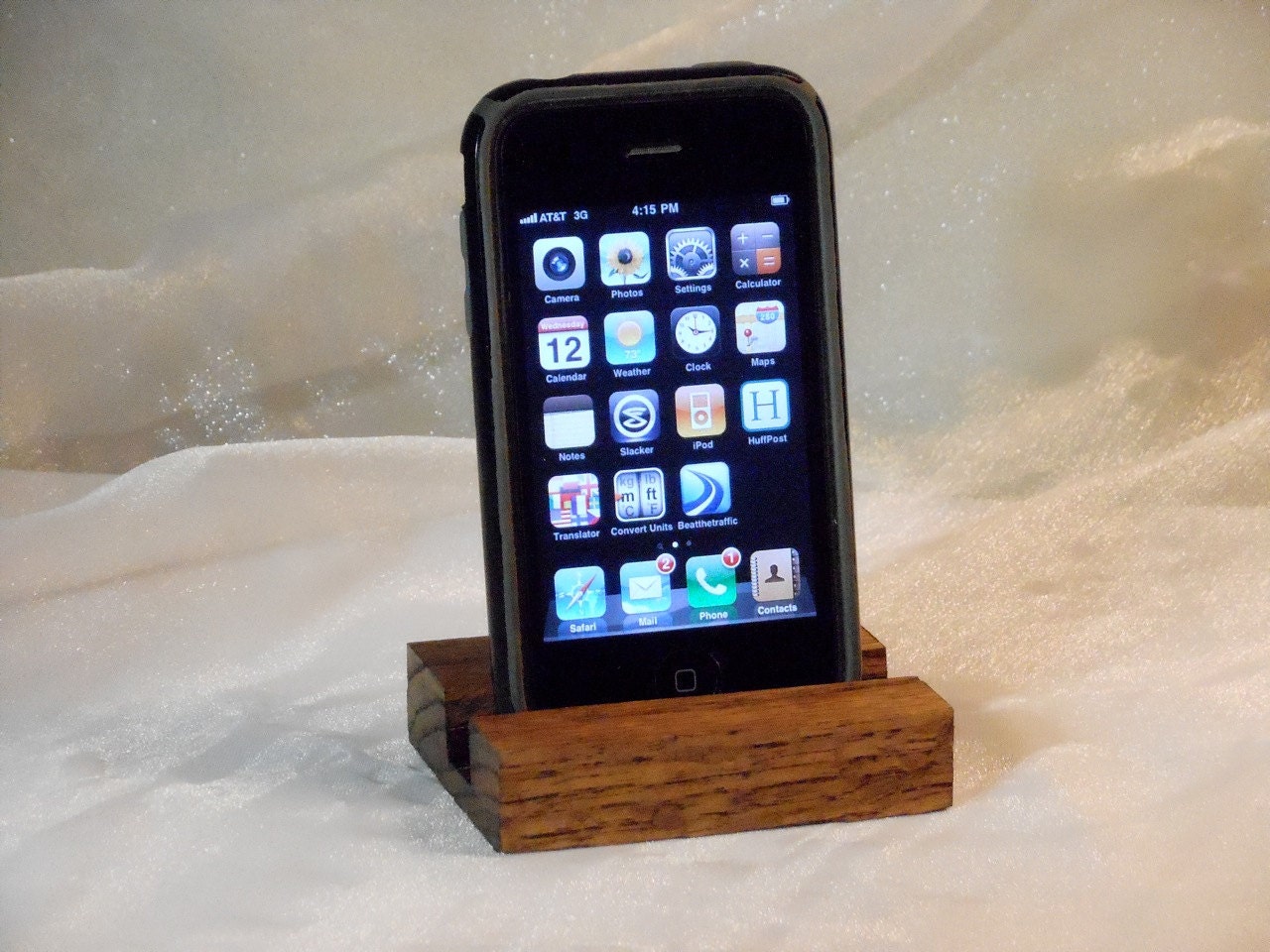 IPHONE 4 or 5 Rustic Wood Holder   (3 inch)