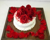 Rustic Wedding Wood Cake Stand (17 x 17 x 2.5)