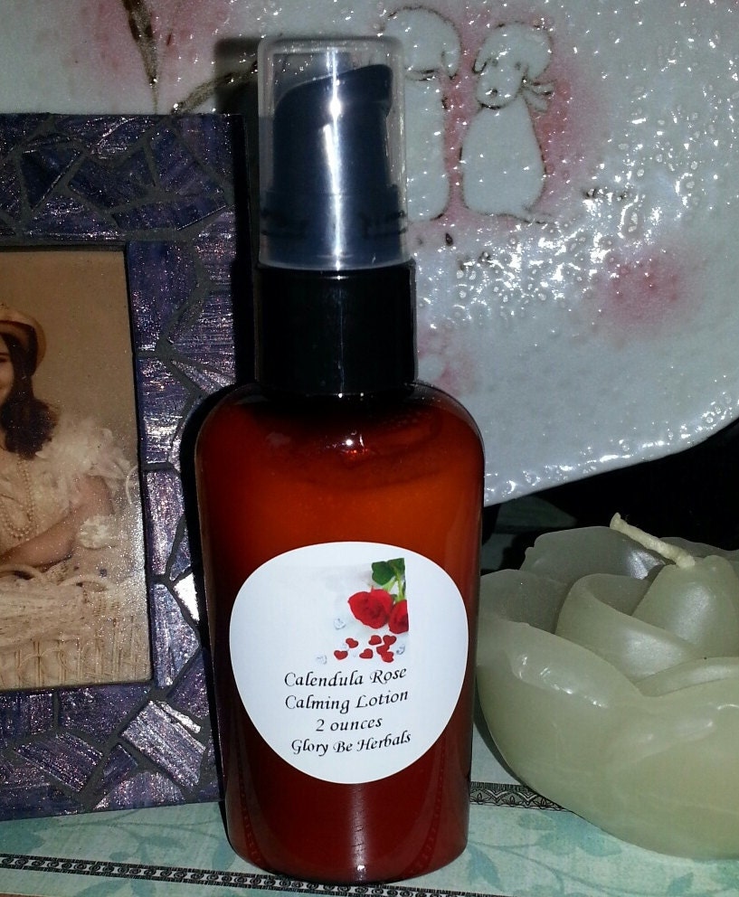 Calendula and Rose Calming Lotion Vegan Friendly for Red and Mature Skin