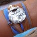 Sweet 16 Birthday Gift, Teen Gift for Her, Silk Wrap Bracelet, Inspirational Word Jewelry, STERLING Silver Hand Stamped Toggle, Courage