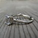 White Sapphire Twig Ring, Oval Cut in 14k White Gold