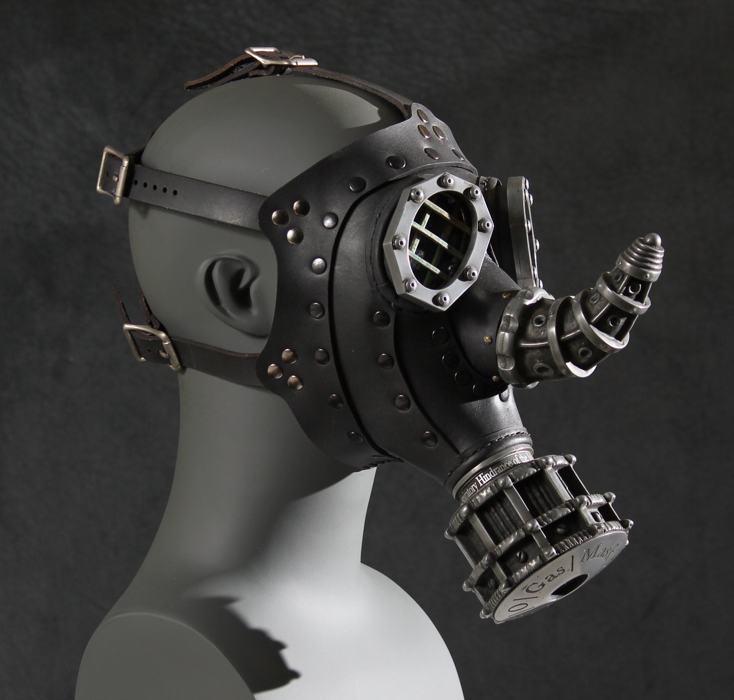 Rhino Gas Mask -- Steampunk Leather