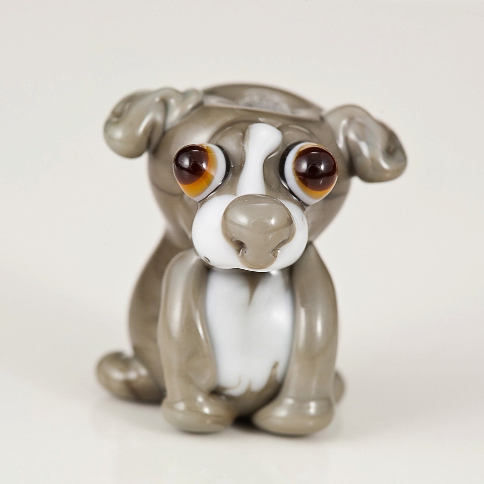 Blue Nose Pit Bull Lampwork Dog Bead