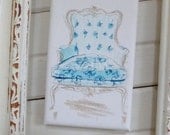 Chair Painting Original Sketch on Stretched Canvas Drawing Illustration French Chair