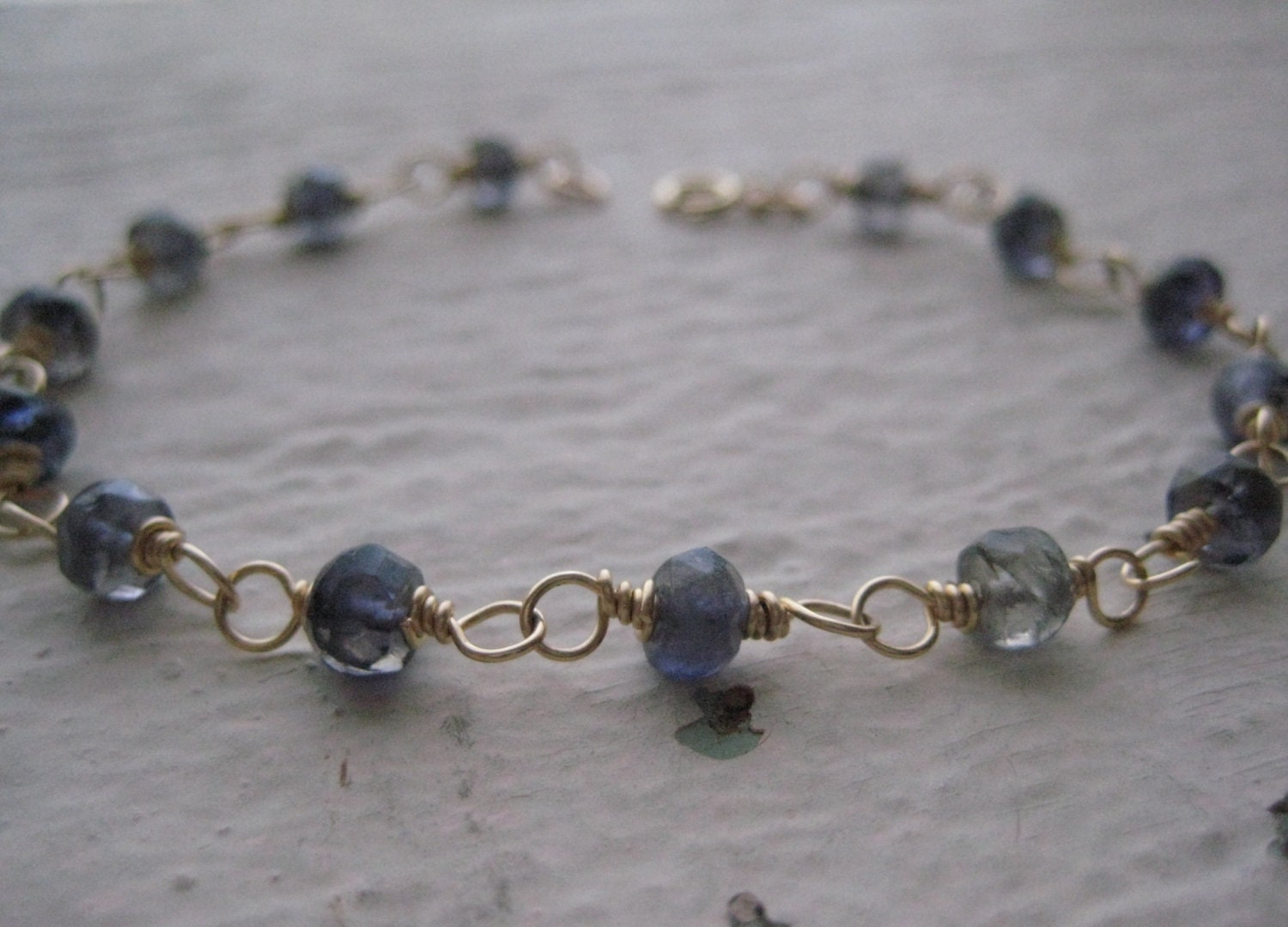 Blue Iolite & Gold Bracelet