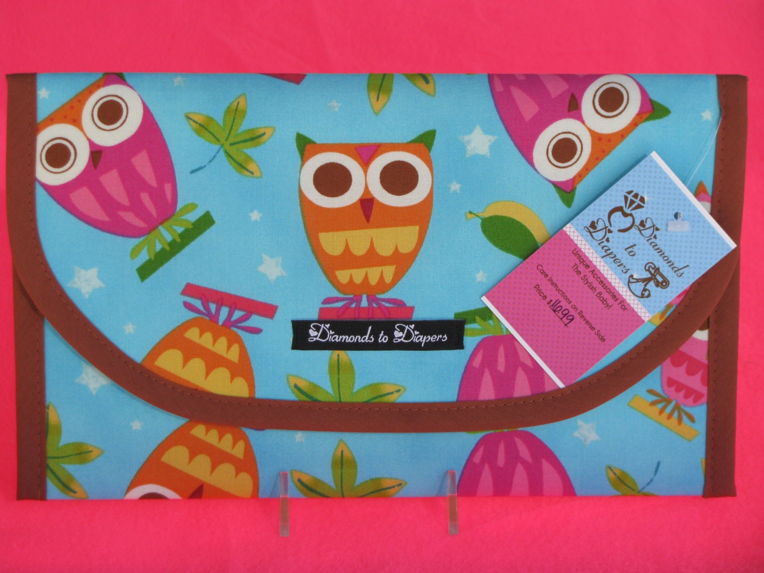 Owls on a Whim Diaper and Wipe Case Holder Clutch