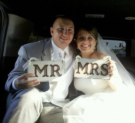 MR & MRS 9 x 5 Chair Signs Visit My Store for OVER 100 Different Wedding Signs