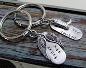 His Cowboy Her Angel Keychains His and Her Couple Set