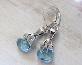Aqua Crystal Earrings Sterling Silver Something Blue Jewelry