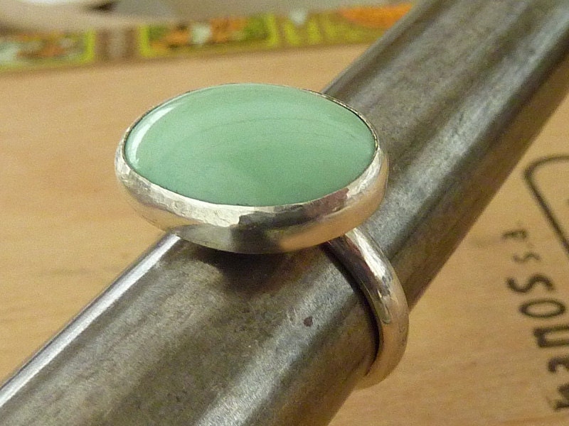 Chrysoprase Statement Ring, Gemstone Ring, Cocktail ring, sterling silver ring