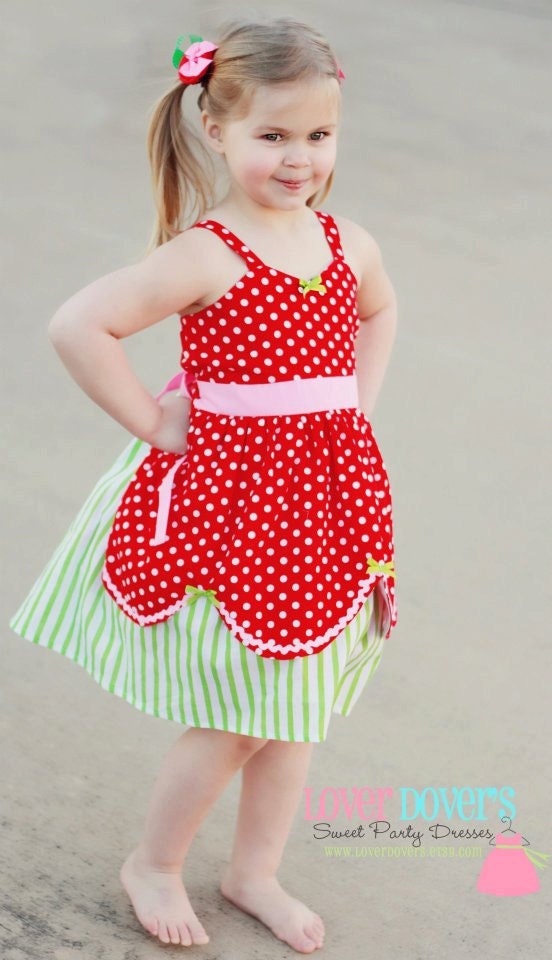 Strawberry Shortcake inspired retro STORYBOOK dress great for a special occasion or birthday party