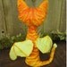 Smaug, Winged Orange Tabby Cat Dragon Fairy Angel Figurine Sculpture paper clay paper mace mixed media