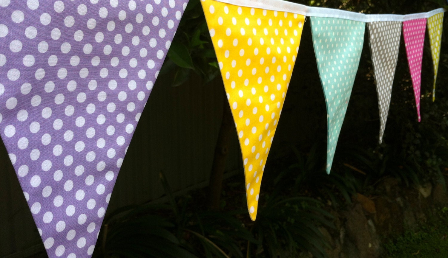 Bunting / Flags / Pennant Strings - Bright Polka Dots Il_170x135