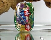 1 handmade lampwork bead focal -- SRA -- glass -- S e c r e t   G a r d e n -- Calypsos Beads -- Silke Buechler
