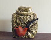 vintage aran sweater & pipe planter