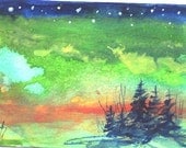 ACEO  A Winter Sky  landscape painting by Jim Smeltz